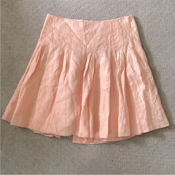 ❤️ 🔥 Ann Taylor LOFT linen A-Line Pleated Skirt