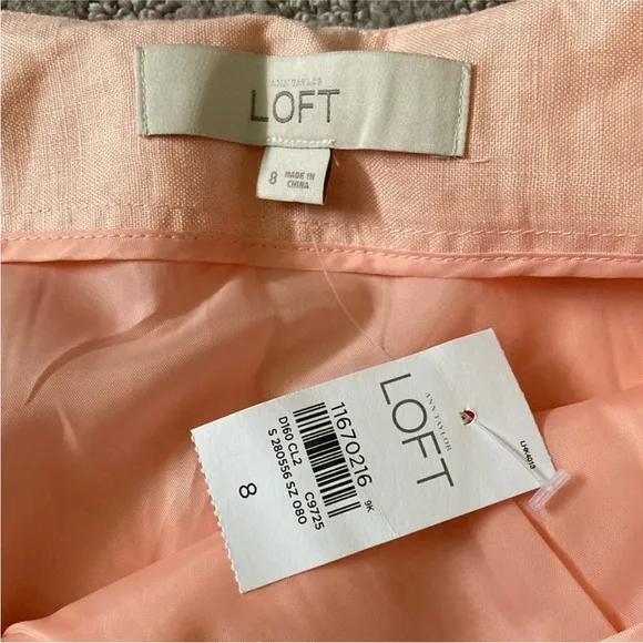 ❤️ 🔥 Ann Taylor LOFT linen A-Line Pleated Skirt