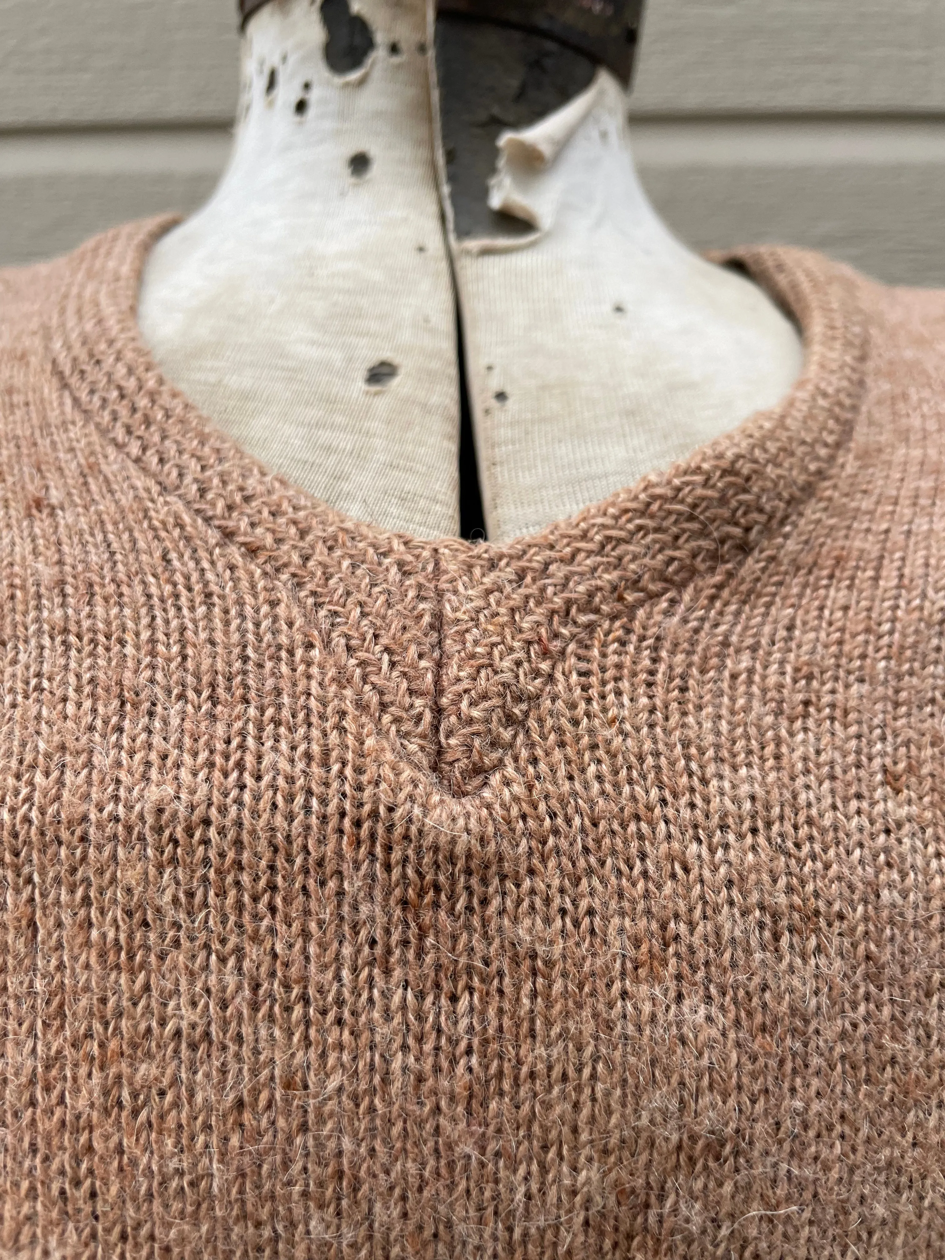 1930s Taupe Wool Knit Sweater