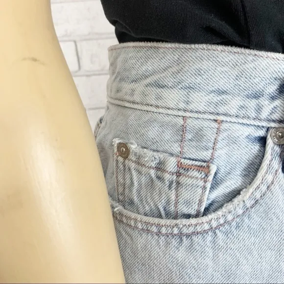 7 FOR ALL MANKIND MINI BLEACHED CLOUD DENIM SKIRT