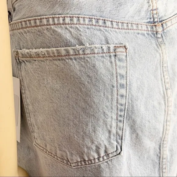 7 FOR ALL MANKIND MINI BLEACHED CLOUD DENIM SKIRT