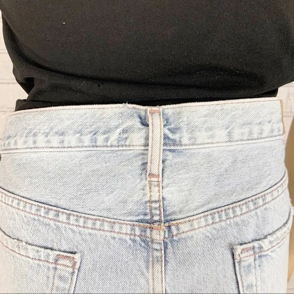 7 FOR ALL MANKIND MINI BLEACHED CLOUD DENIM SKIRT