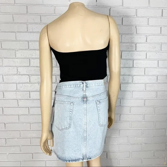 7 FOR ALL MANKIND MINI BLEACHED CLOUD DENIM SKIRT
