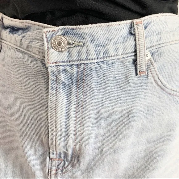 7 FOR ALL MANKIND MINI BLEACHED CLOUD DENIM SKIRT