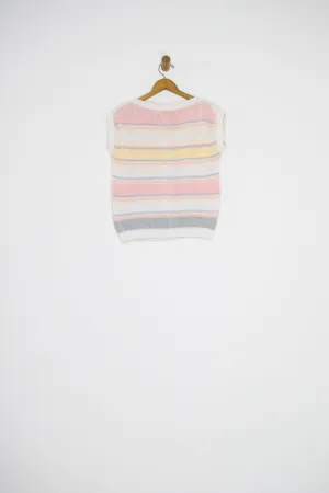 80's PASTEL STRIPED KNIT / SMALL