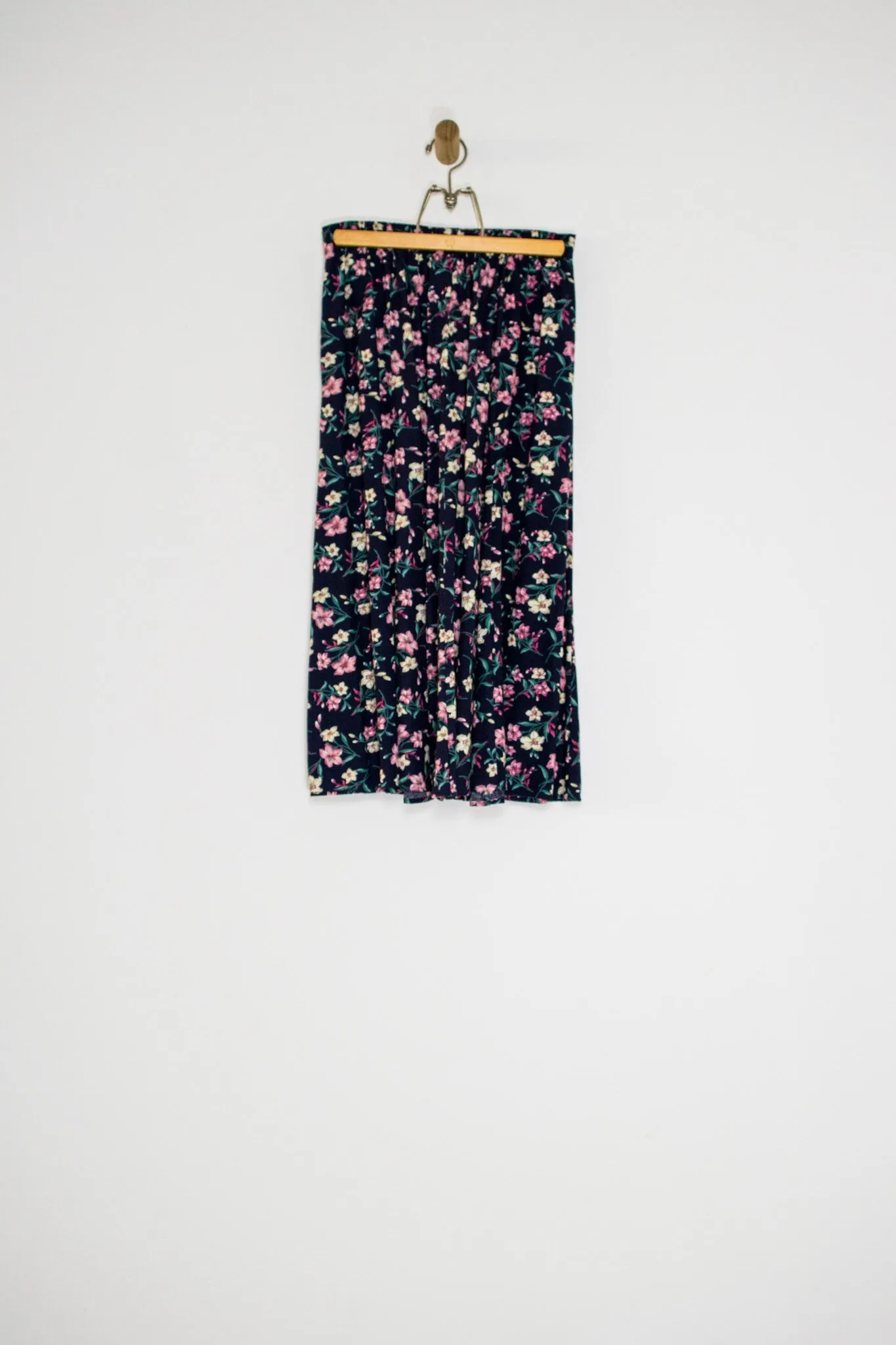 90's FLORAL BUTTON FRONT SKIRT SZ 28