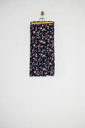 90's FLORAL BUTTON FRONT SKIRT SZ 28