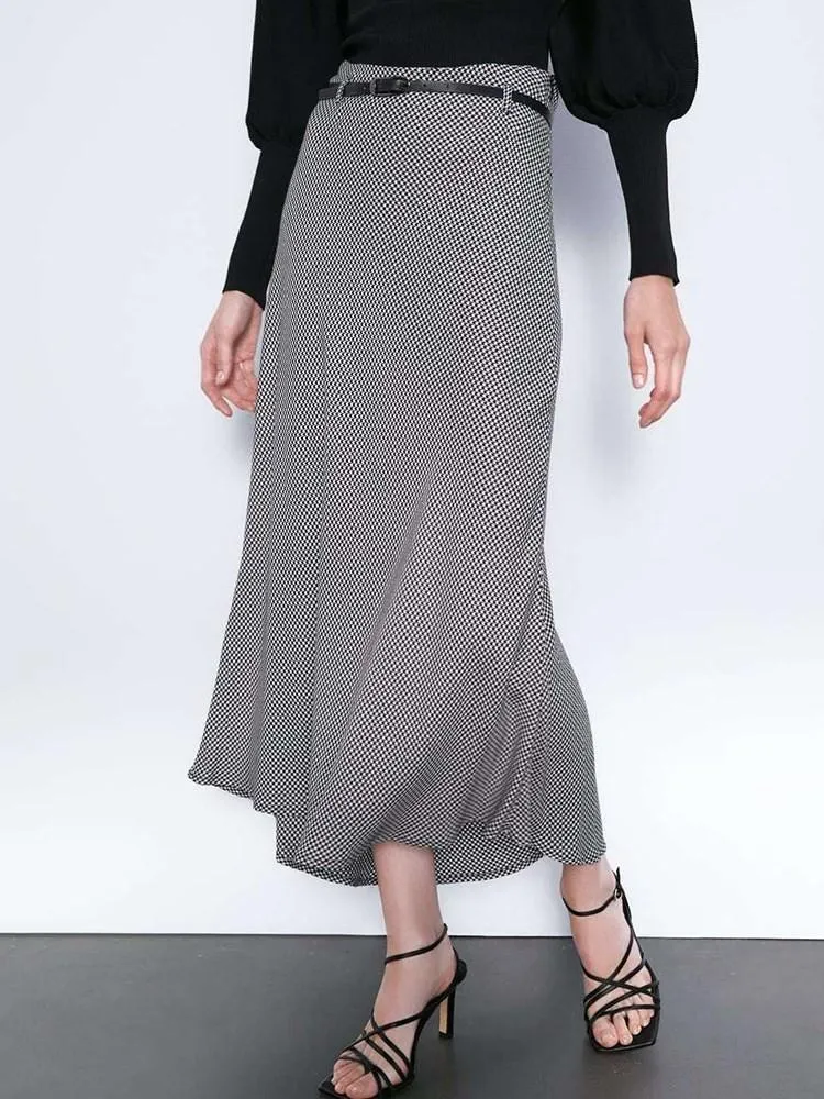 A-Line Ankle-Length Patchwork Fashion Skirt