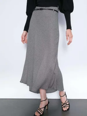 A-Line Ankle-Length Patchwork Fashion Skirt