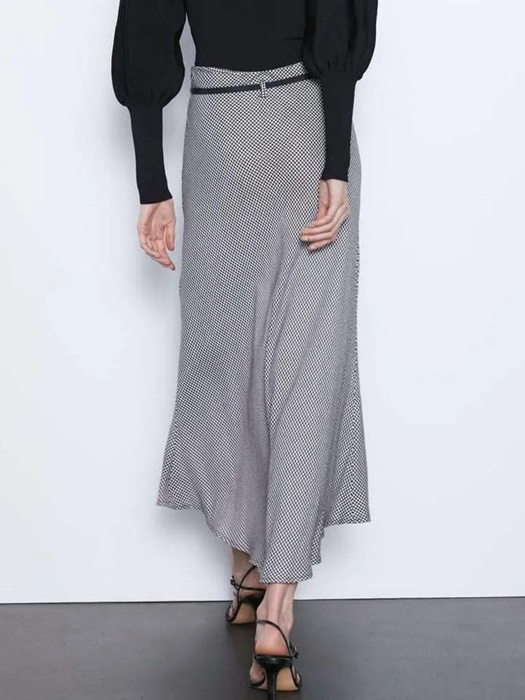 A-Line Ankle-Length Patchwork Fashion Skirt