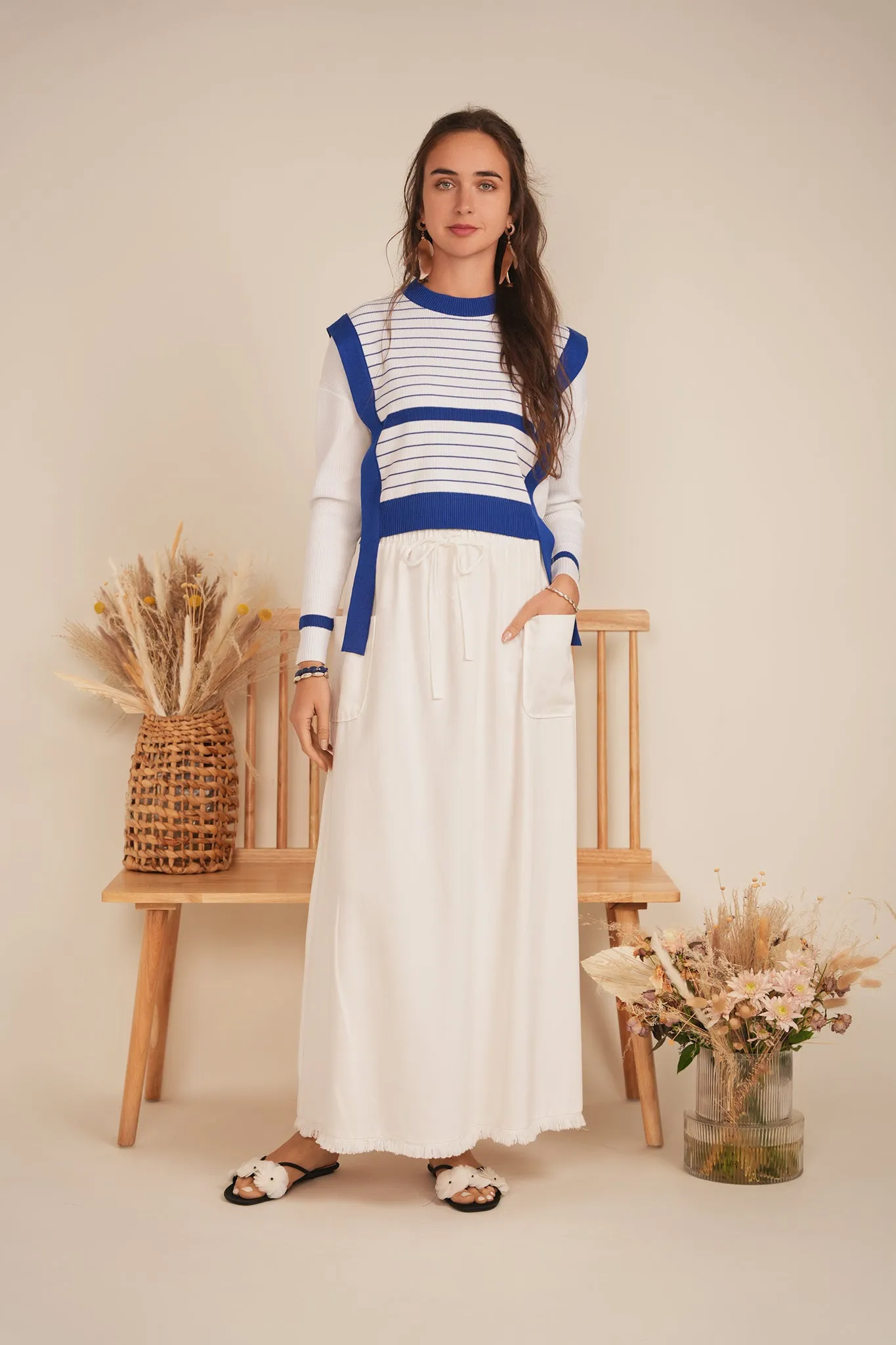 A Line Pocket Maxi Skirt