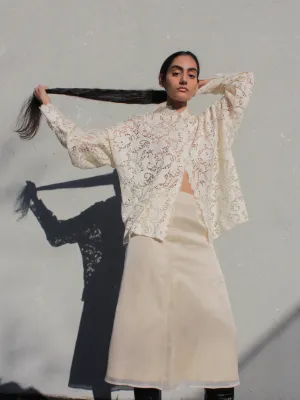 A-Line Silk Organza Skirt