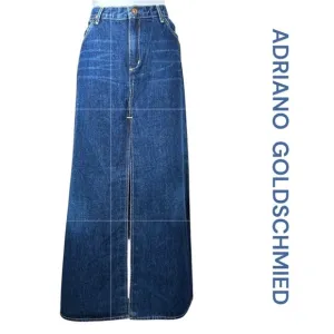 ADRIANO GOLDSCHMIED The Pioneer Denim Maxi Skirt, Size 30.