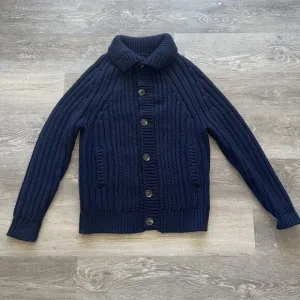 AG Adriano Goldschmied Chunky Knit Sweater Button Navy Limited Italy Women’s XL