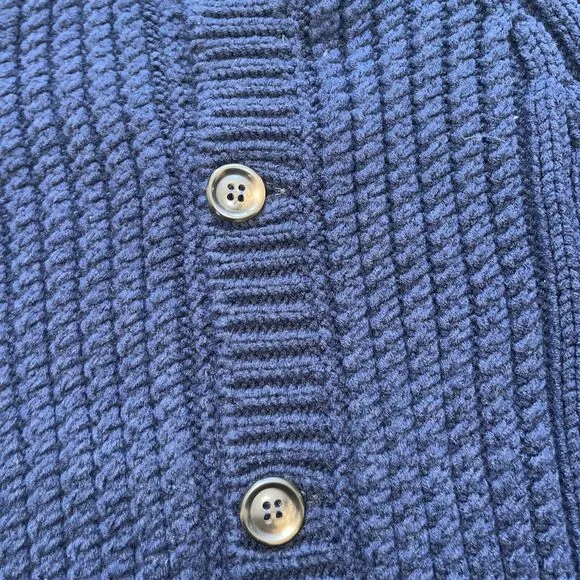 AG Adriano Goldschmied Chunky Knit Sweater Button Navy Limited Italy Women’s XL