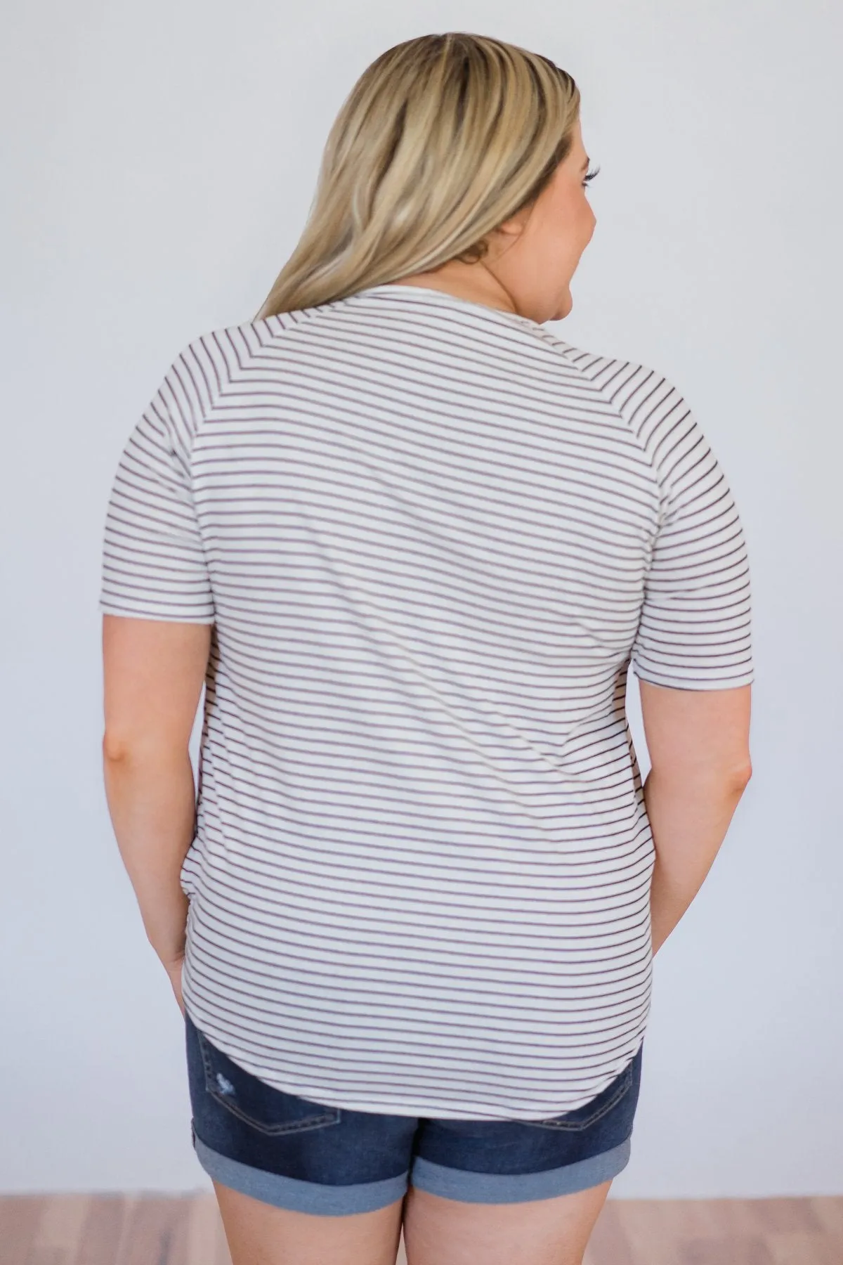 Already There Striped Criss Cross Top
