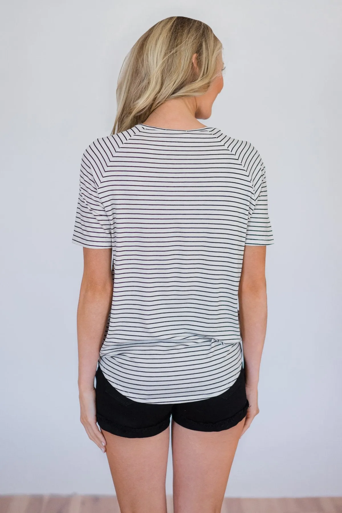 Already There Striped Criss Cross Top