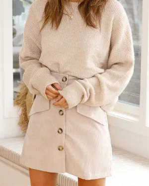 Ambiguous Corduroy High Waist Skirt