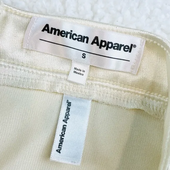 AMERICAN APPAREL • Cream/Pearl Disco High-Waisted Midi Skirt