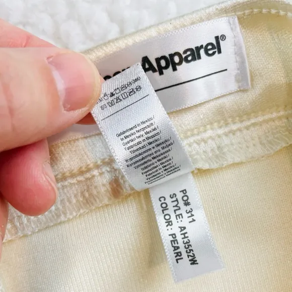 AMERICAN APPAREL • Cream/Pearl Disco High-Waisted Midi Skirt