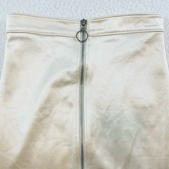 AMERICAN APPAREL • Cream/Pearl Disco High-Waisted Midi Skirt