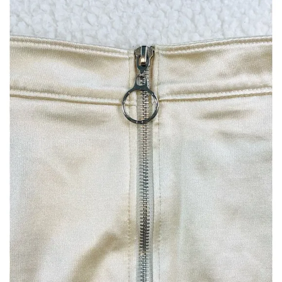 AMERICAN APPAREL • Cream/Pearl Disco High-Waisted Midi Skirt