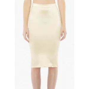 AMERICAN APPAREL • Cream/Pearl Disco High-Waisted Midi Skirt