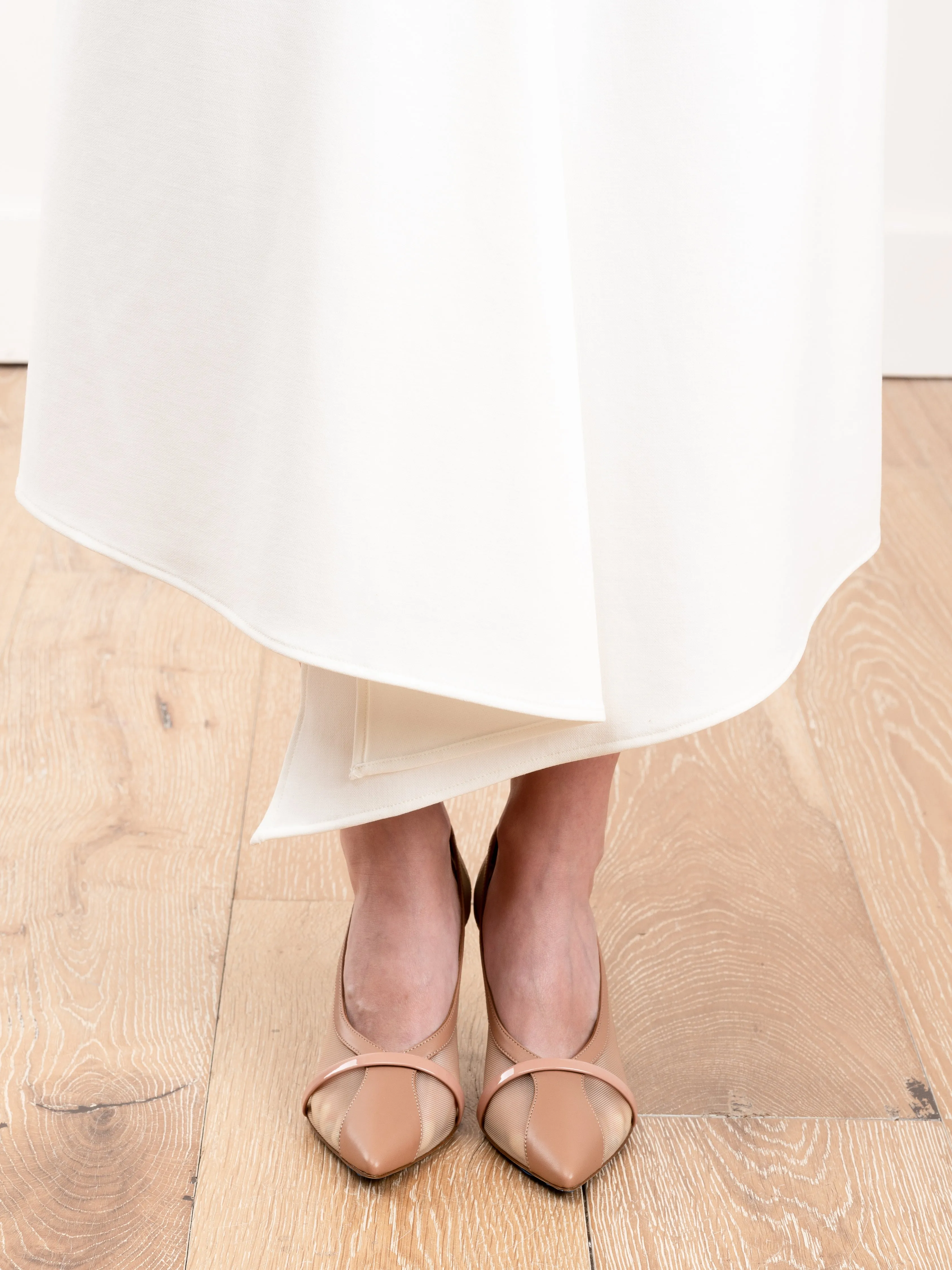 anson stretch drape skirt - ivory