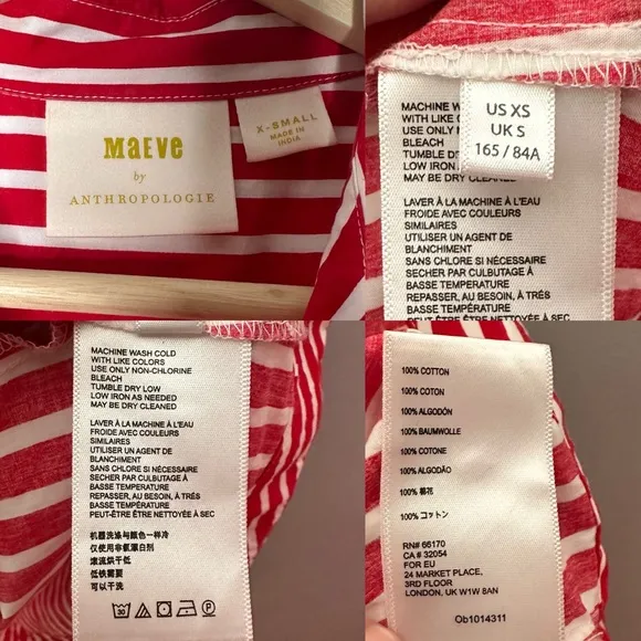 Anthropologie Maeve Kiana Striped Shirtdress Size XS