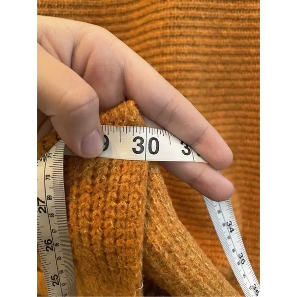Anthropologie Pilcro Honey Orange Knit Cowl Neck size Large