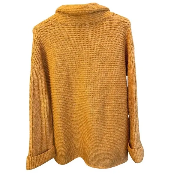 Anthropologie Pilcro Honey Orange Knit Cowl Neck size Large
