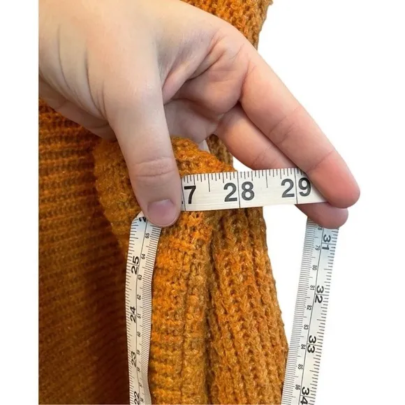 Anthropologie Pilcro Honey Orange Knit Cowl Neck size Large