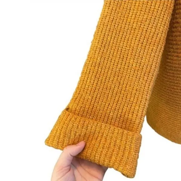Anthropologie Pilcro Honey Orange Knit Cowl Neck size Large