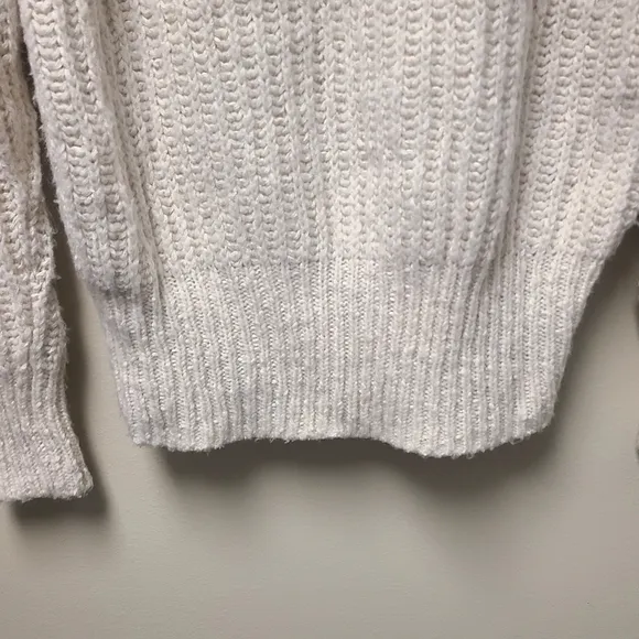 Anthropologie Pilcro Joyce Wool Blend Cable Knit Sweater in Cream Size S