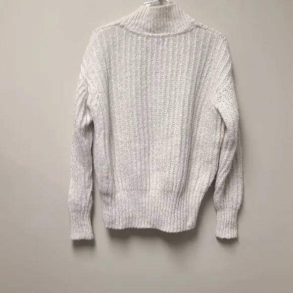 Anthropologie Pilcro Joyce Wool Blend Cable Knit Sweater in Cream Size S