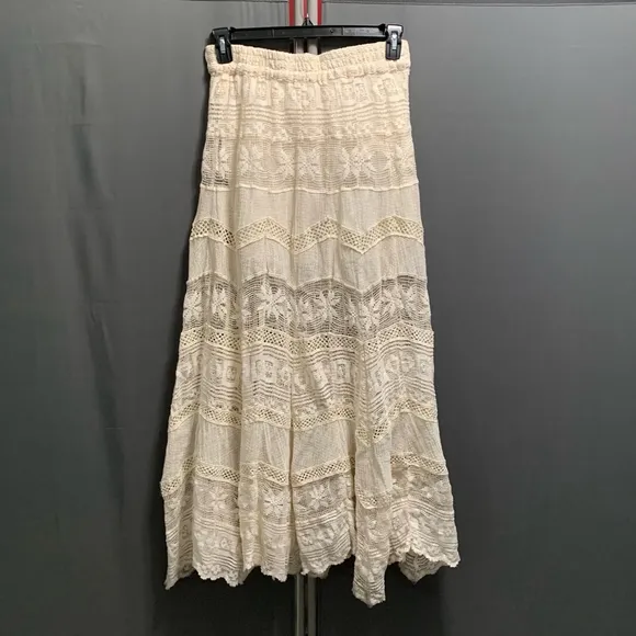 B19-Women's Free People Maxi Skirt, M, Off-White