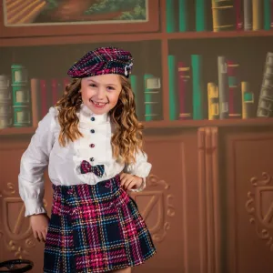 BABINE - Tartan Skirt Set - Red