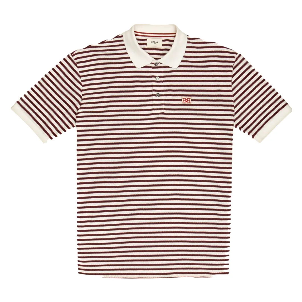 BALLY STRIPED POLO SHIRT  MULTI  BONE