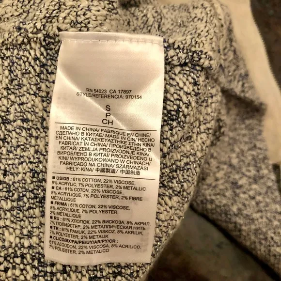 Banana Republic Italian Yarn Full Zip Sweater