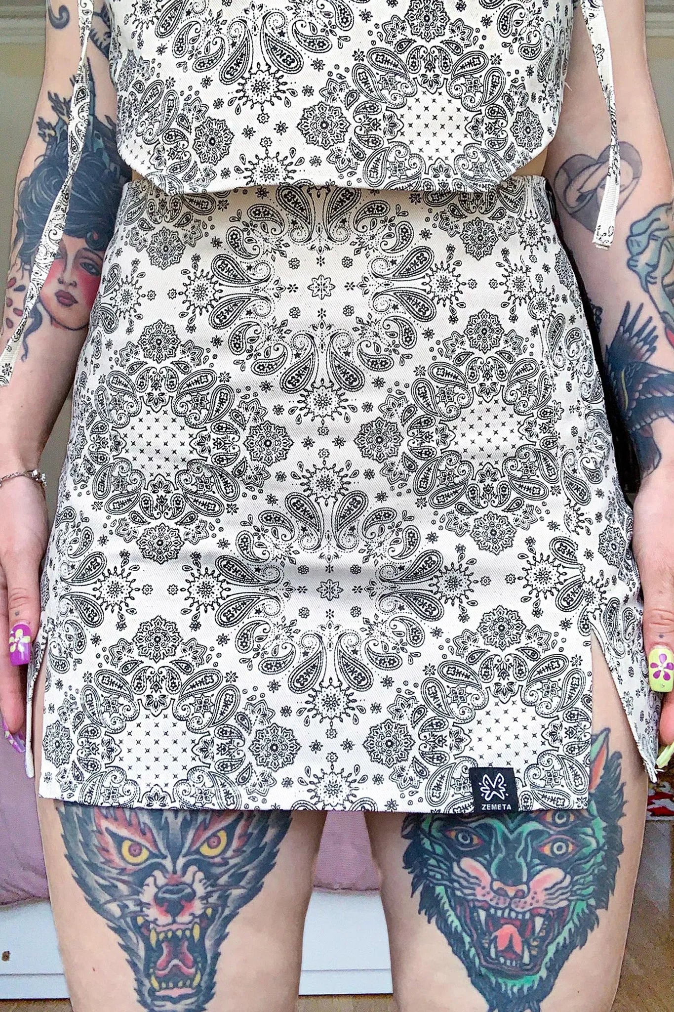 Bandana Denim Skirt