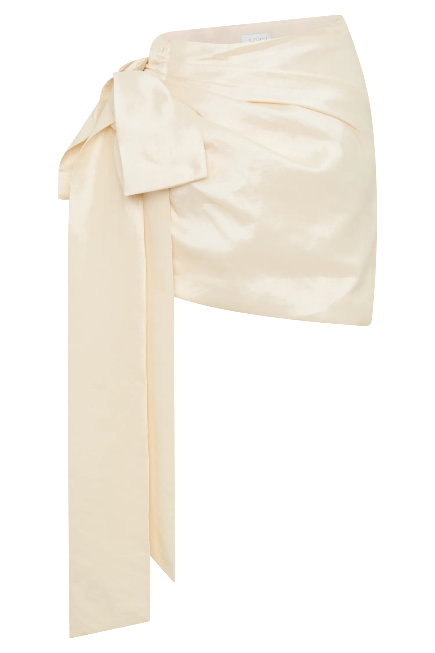 Becca Taffeta Mini Skirt With Tie - Ivory