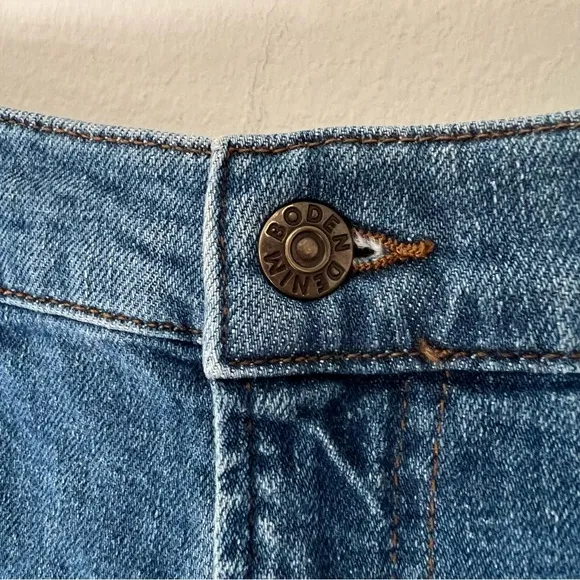 Biden Midi Panelled Full Denim Skirt Midi Size 8 Hemp Cotton Cottage Countryside