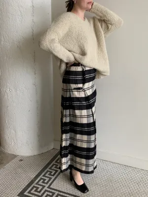 Black cream tartan skirt