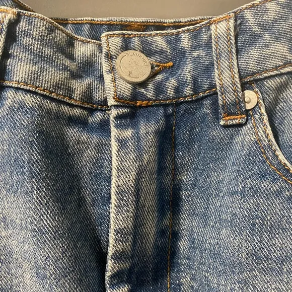 BlankNYC rhinestone fringe denim mini skirt size 26