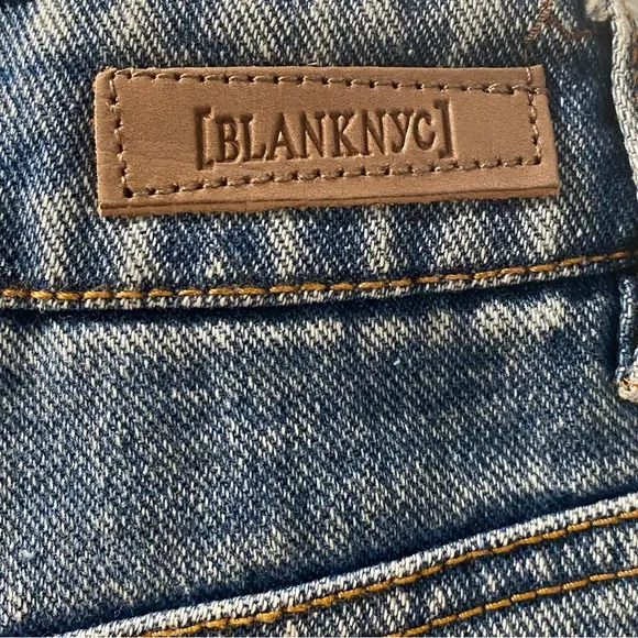 BlankNYC rhinestone fringe denim mini skirt size 26