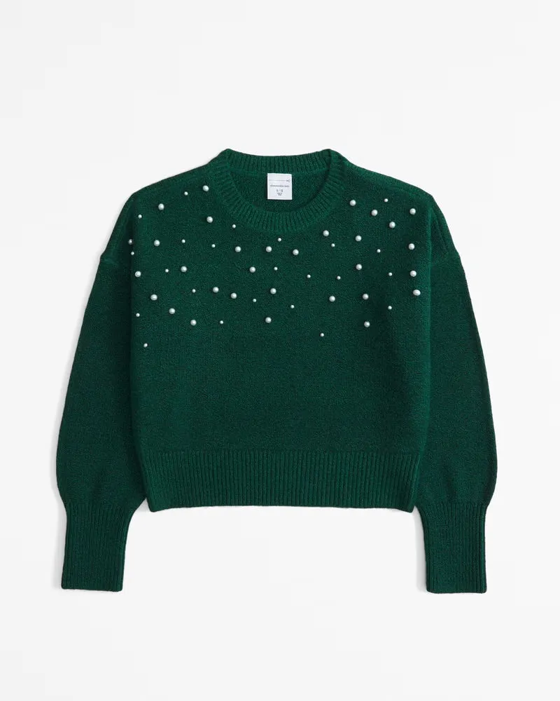 Bow/Pearl Crew sweater