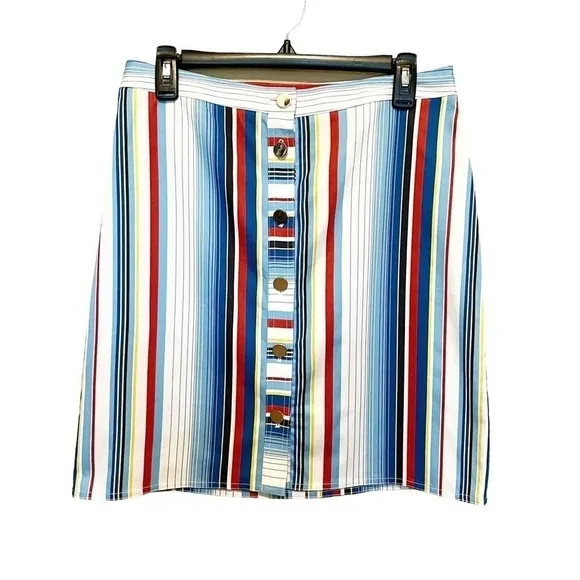 Brooks Brothers NWT Striped A Line Button Front Skirt Women’s Size 6