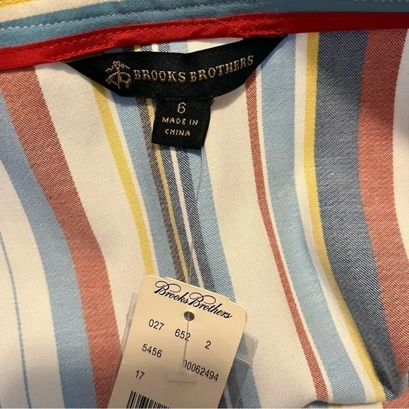 Brooks Brothers NWT Striped A Line Button Front Skirt Women’s Size 6