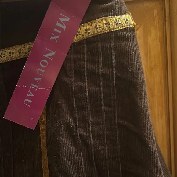 Brown Mini A-Line Skirt with Embellished Details for Cocktail