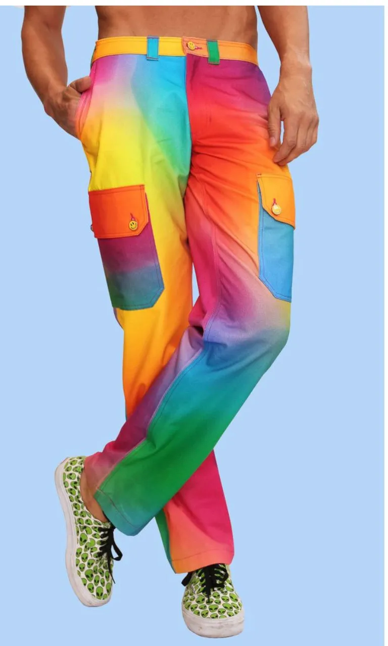 BruceGlen Green Unisex Rainbow Gradient Cargo Pants